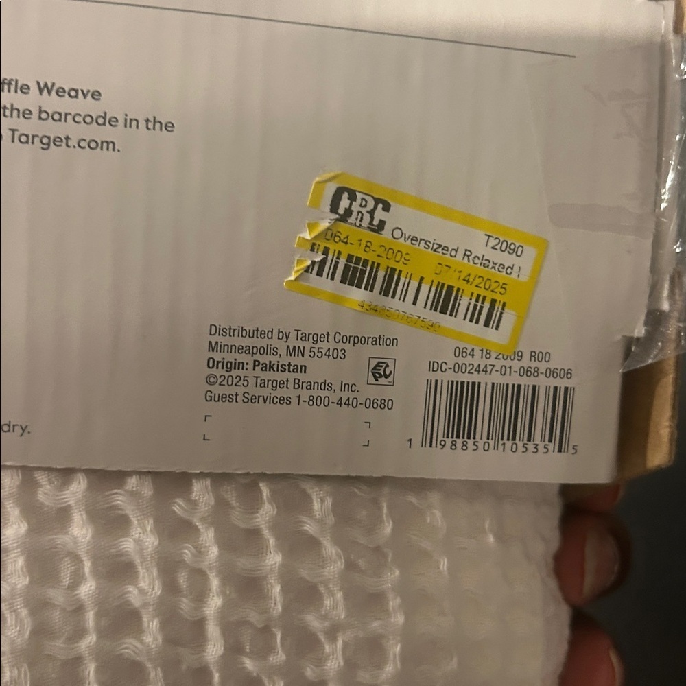 Oversized Relaxed Waffle Weave Shower Curtain Ivory- Threshold - Picture 10 of 10